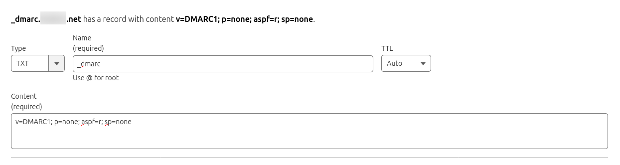 DMARC DNS запись