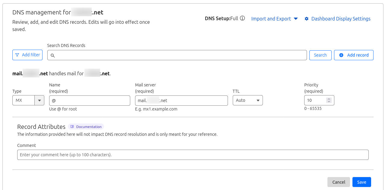 создание почтового поддомена в cloudflare