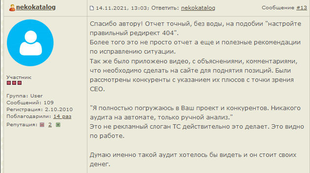 отзыв об аудите от webmasta.ru